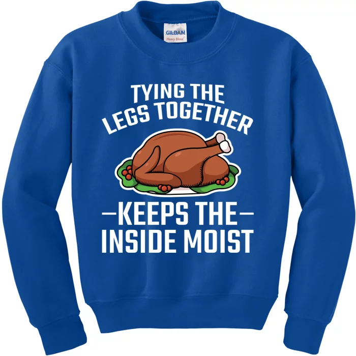 Thanksgiving Tying The Legs Together Dirty Adult Humor Pun Gift Kids Sweatshirt