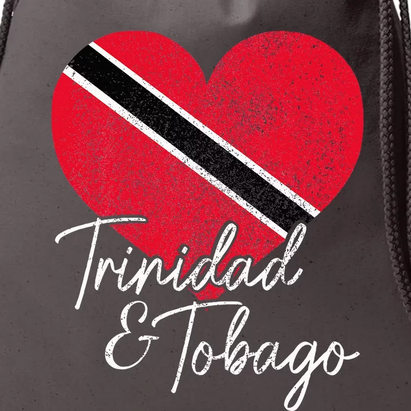 Trinidad & Tobago Trinidadian Tobagonian Flag Heart Pride Drawstring Bag