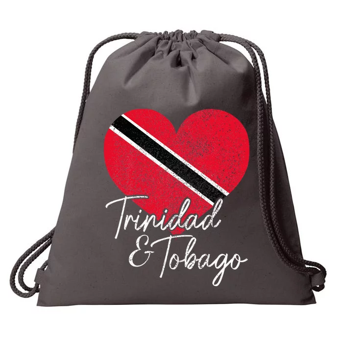 Trinidad & Tobago Trinidadian Tobagonian Flag Heart Pride Drawstring Bag