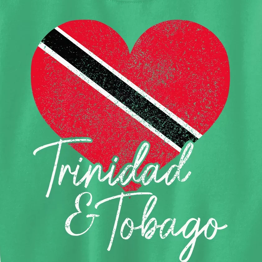 Trinidad & Tobago Trinidadian Tobagonian Flag Heart Pride Kids Sweatshirt