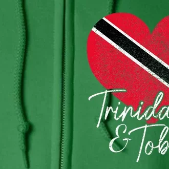 Trinidad & Tobago Trinidadian Tobagonian Flag Heart Pride Full Zip Hoodie