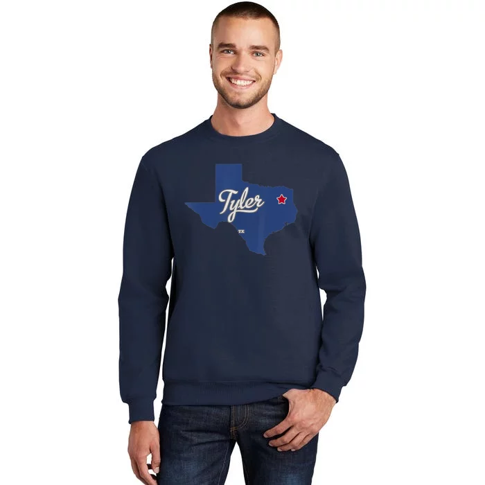 Tyler Texas Tx Map Vintage State Athletic Style Tall Sweatshirt