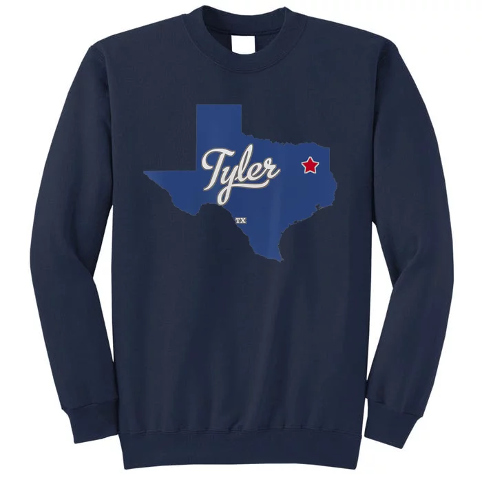 Tyler Texas Tx Map Vintage State Athletic Style Tall Sweatshirt