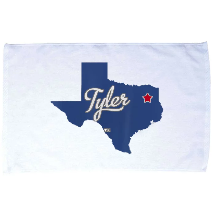 Tyler Texas Tx Map Vintage State Athletic Style Microfiber Hand Towel