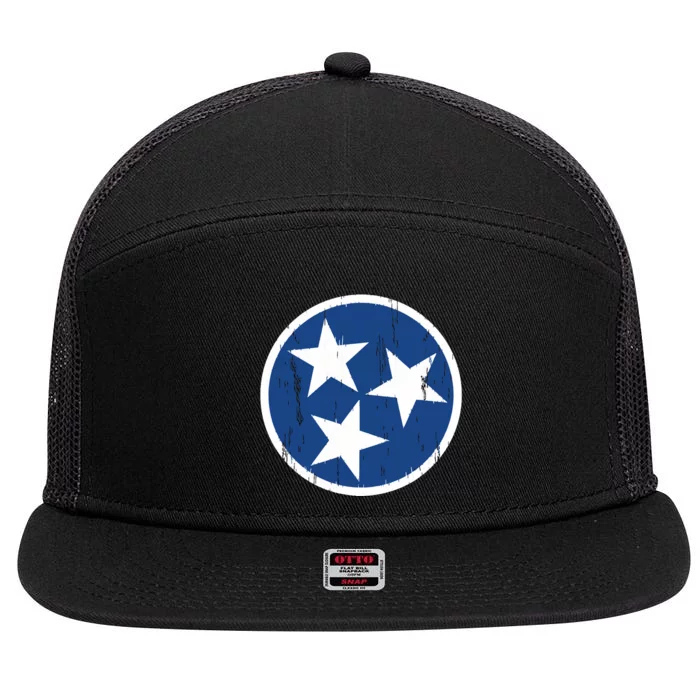 Tennessee Tristar Tennessee State Flag 7 Panel Mesh Trucker Snapback Hat