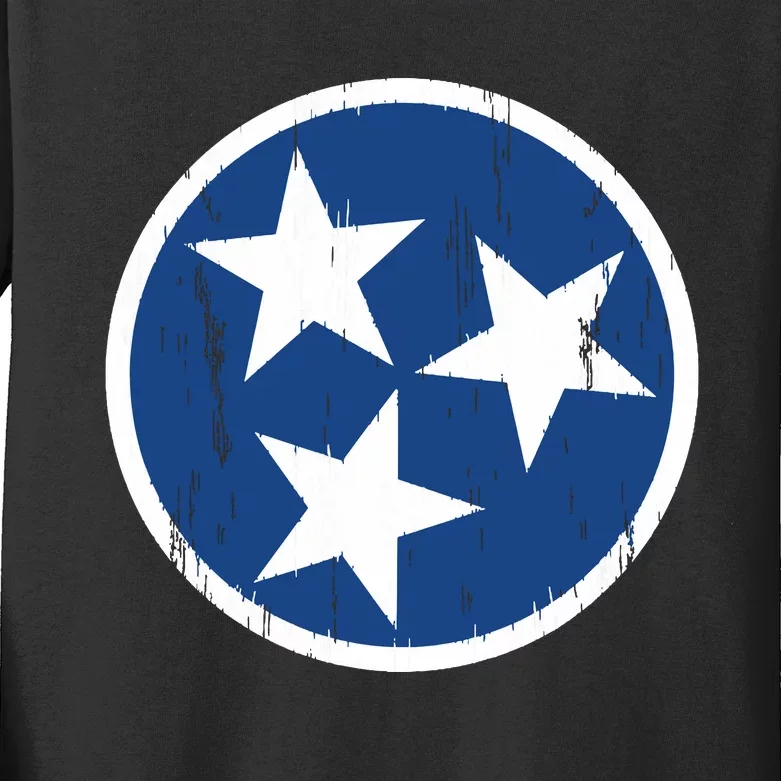 Tennessee Tristar Tennessee State Flag Kids Long Sleeve Shirt