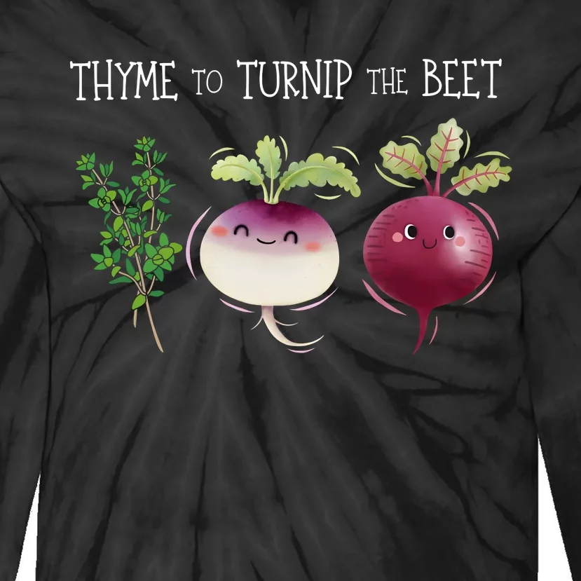 Thyme To Turnip The Beet Vegetable Tie-Dye Long Sleeve Shirt