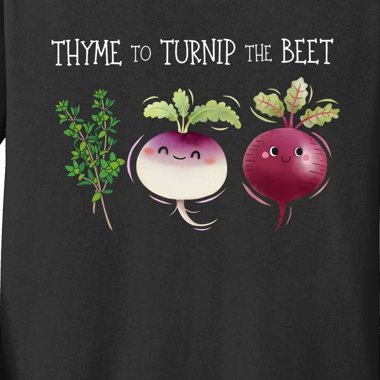 Thyme To Turnip The Beet Vegetable Kids Long Sleeve Shirt