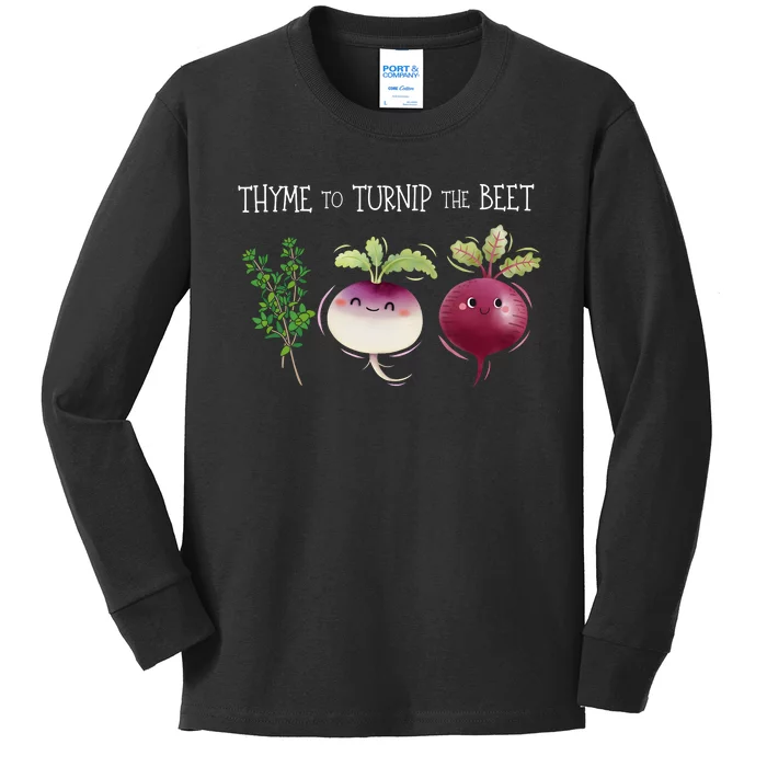 Thyme To Turnip The Beet Vegetable Kids Long Sleeve Shirt