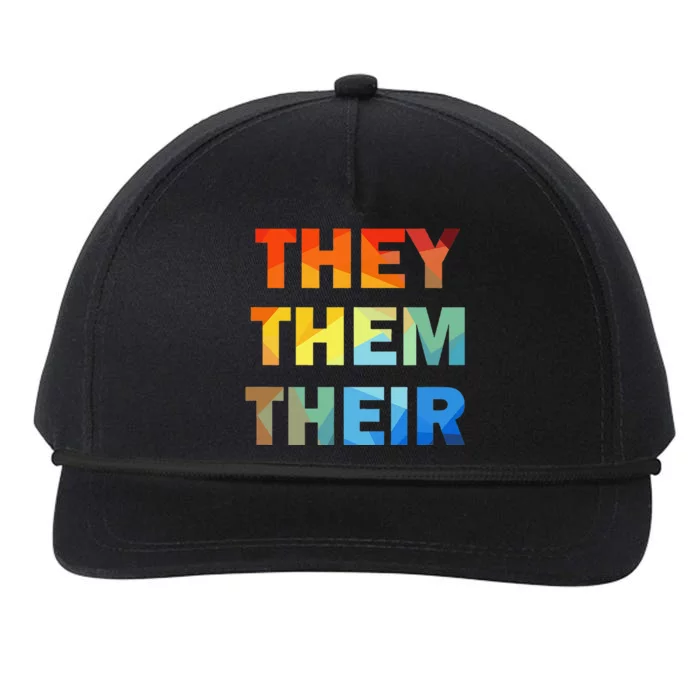 They Them Their Nb Pronoun Pride Snapback Five-Panel Rope Hat