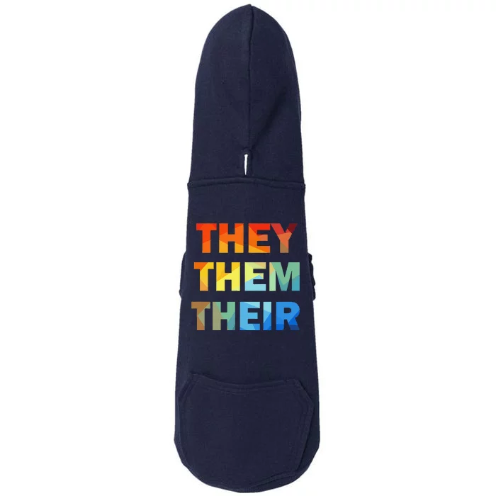 They Them Their Nb Pronoun Pride Doggie 3-End Fleece Hoodie