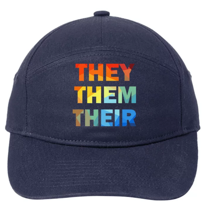 They Them Their Nb Pronoun Pride 7-Panel Snapback Hat