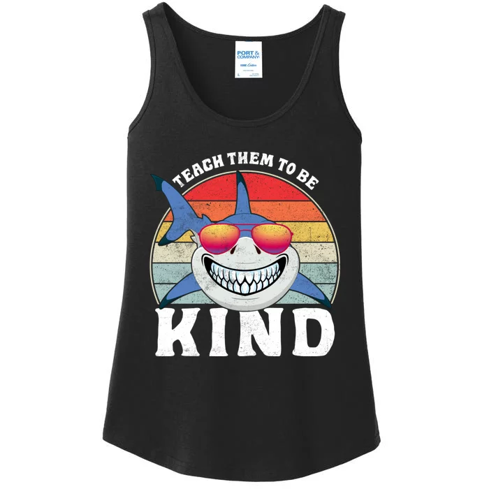 Teach Them To Be Kind Shark Unity Day Orange Anti Bullying Ladies Essential Tank