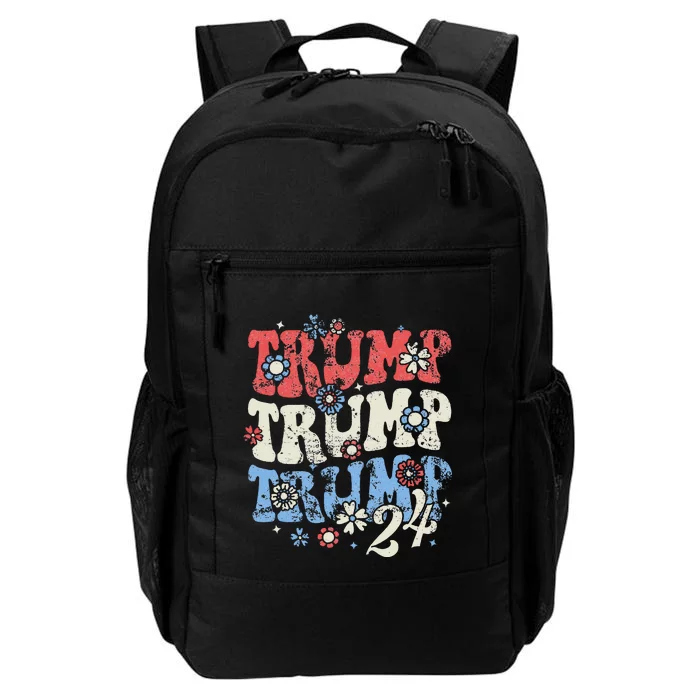 Trump Trump Trump 2024 Retro Groovy Design Daily Commute Backpack