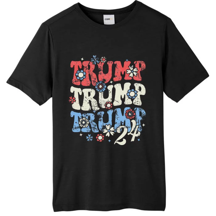 Trump Trump Trump 2024 Retro Groovy Design ChromaSoft Performance T-Shirt