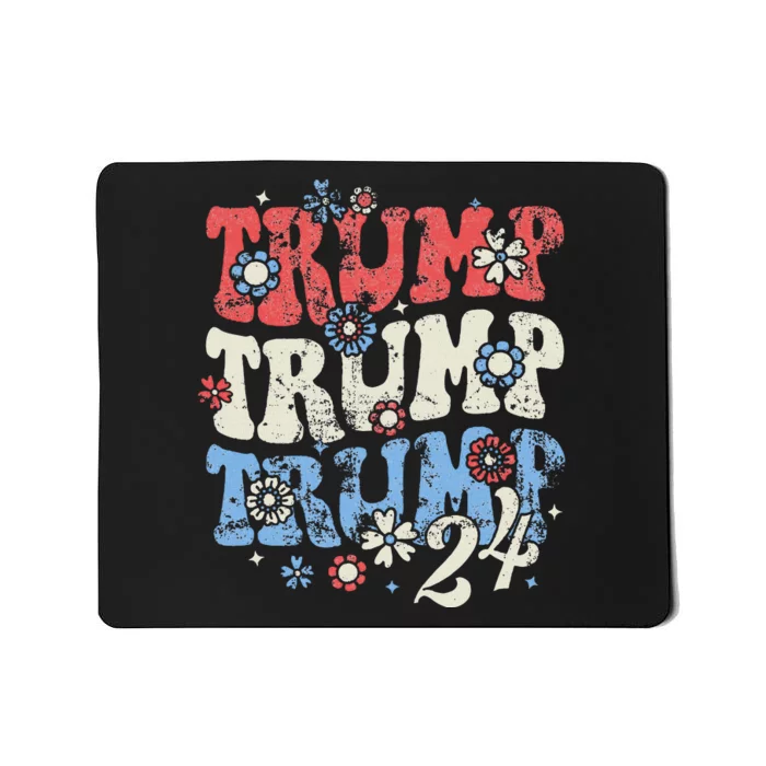 Trump Trump Trump 2024 Retro Groovy Design Mousepad