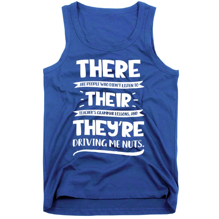 There Their They're Cool Gift English Grammar Funny Teacher Gift Tank Top