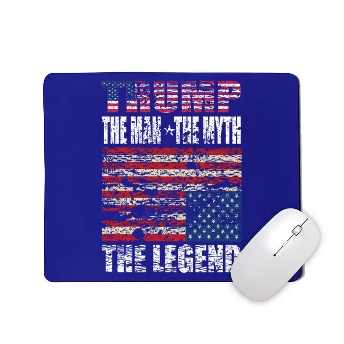 Trump The The Myth The Legend Distressed Usa Trump Flags Funny Gift Mousepad