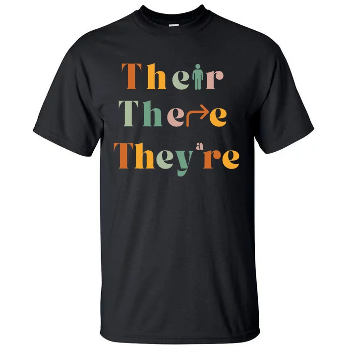 Their There TheyRe Funny English Teacher Gramma Police Joke Tall T-Shirt