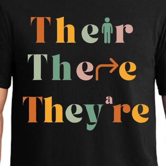 Their There TheyRe Funny English Teacher Gramma Police Joke Pajama Set