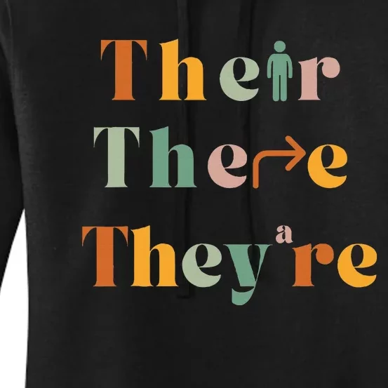 Their There TheyRe Funny English Teacher Gramma Police Joke Women's Pullover Hoodie