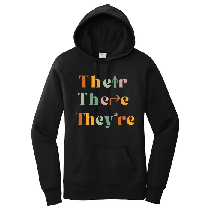 Their There TheyRe Funny English Teacher Gramma Police Joke Women's Pullover Hoodie