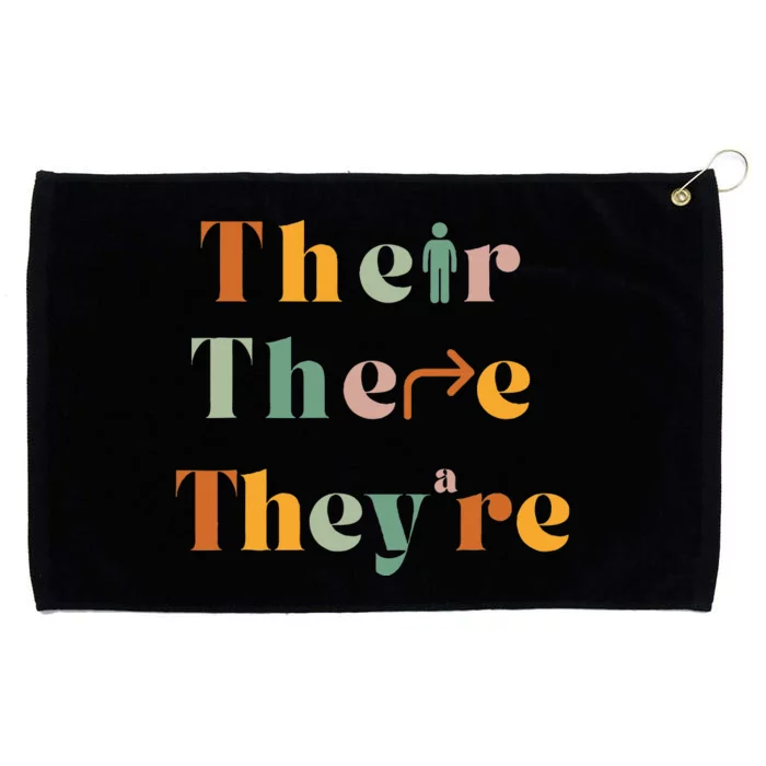 Their There TheyRe Funny English Teacher Gramma Police Joke Grommeted Golf Towel