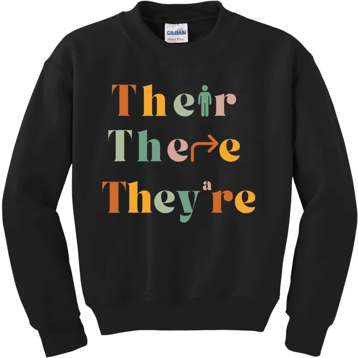 Their There TheyRe Funny English Teacher Gramma Police Joke Kids Sweatshirt