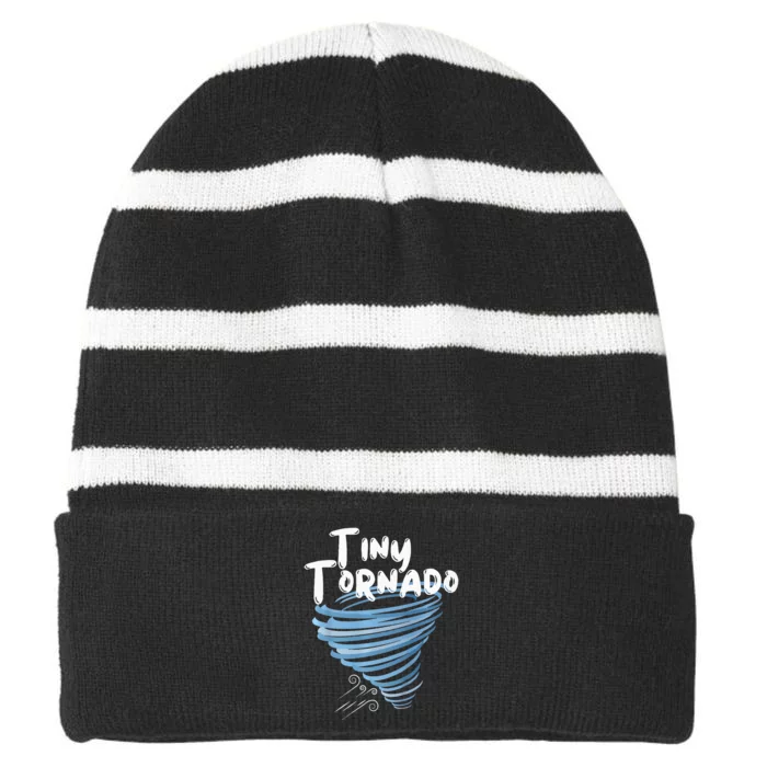 Tiny Tornado Striped Beanie with Solid Band