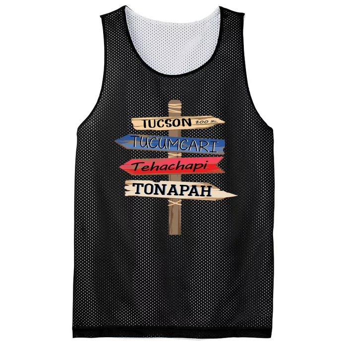 Tucson Tucumcari Tehachapi Tonapah Tourist Guideline Mesh Reversible Basketball Jersey Tank