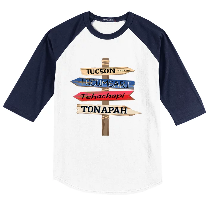 Tucson Tucumcari Tehachapi Tonapah Tourist Guideline Baseball Sleeve Shirt