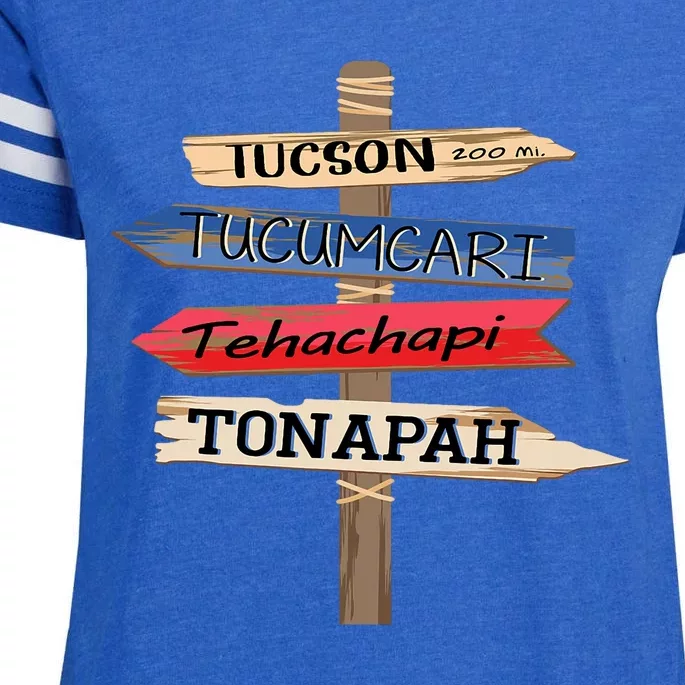 Tucson Tucumcari Tehachapi Tonapah Tourist Guideline Enza Ladies Jersey Football T-Shirt