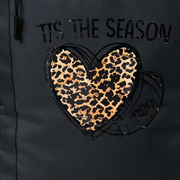 Tis To The Season Leopard Heart Football Season Game Day Daily Commute Backpack