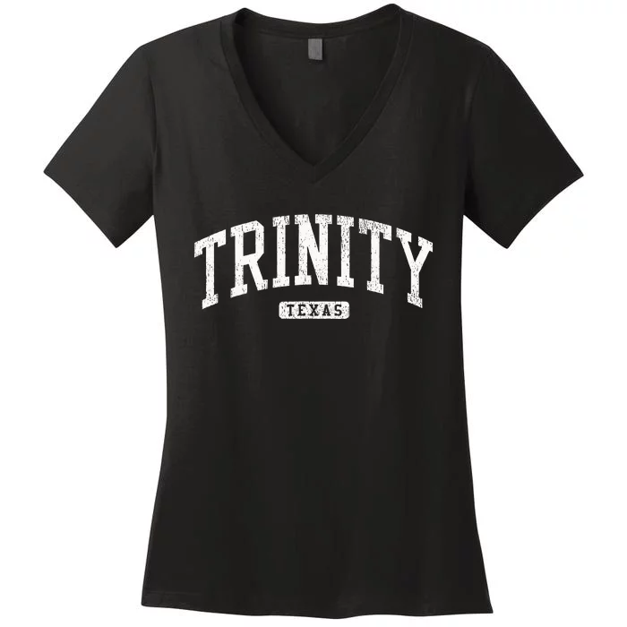 Trinity Texas Tx Js03 College University Style Women's V-Neck T-Shirt