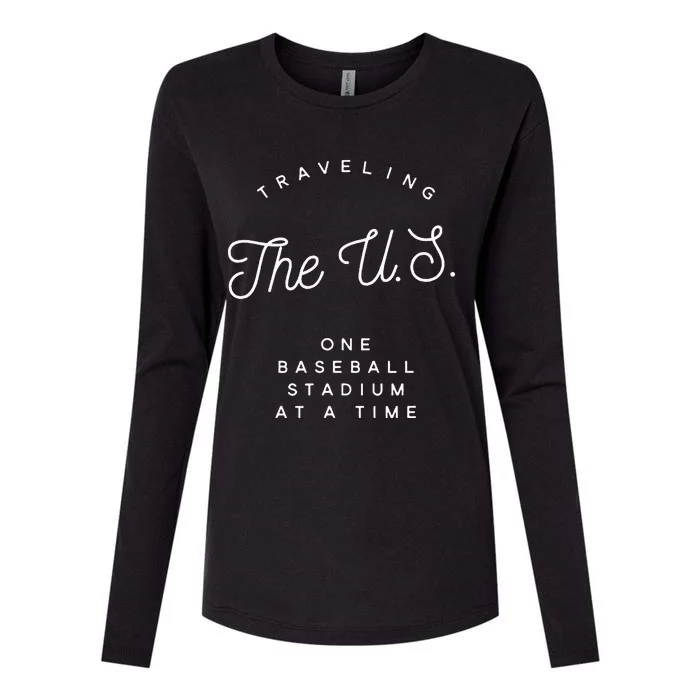 Traveling The U.S. One Baseball Stadium At A Time Womens Cotton Relaxed Long Sleeve T-Shirt