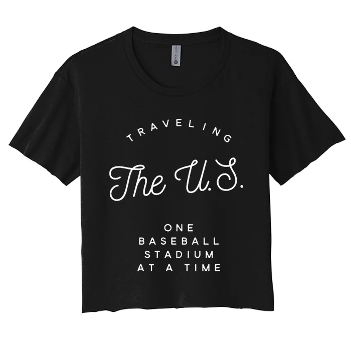 Traveling The U.S. One Baseball Stadium At A Time Women's Crop Top Tee