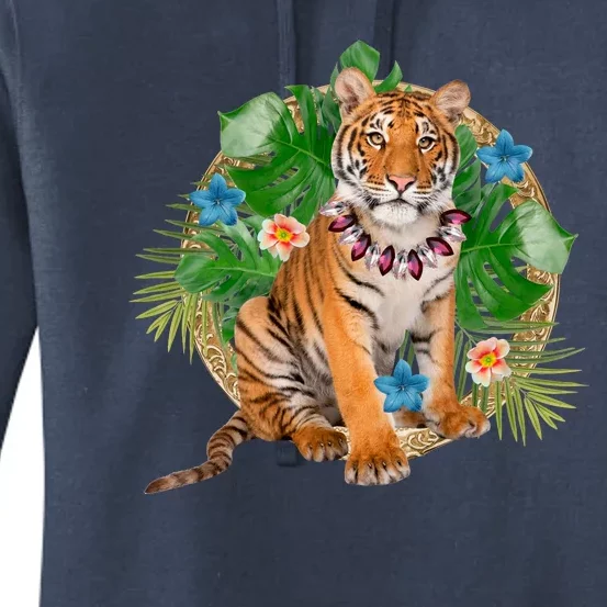 Tropical Tiger Vacation Women's Pullover Hoodie