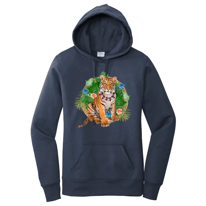 Tropical Tiger Vacation Women's Pullover Hoodie