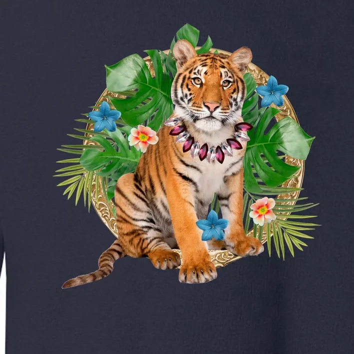 Tropical Tiger Vacation Toddler Sweatshirt