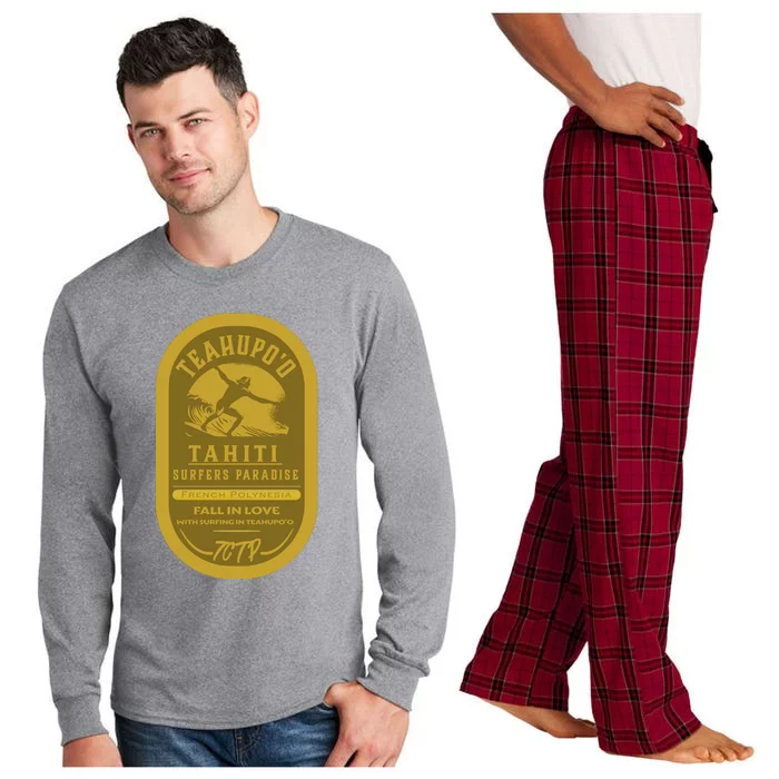 Teahupoo Tahiti Vintage Surf Label Long Sleeve Pajama Set