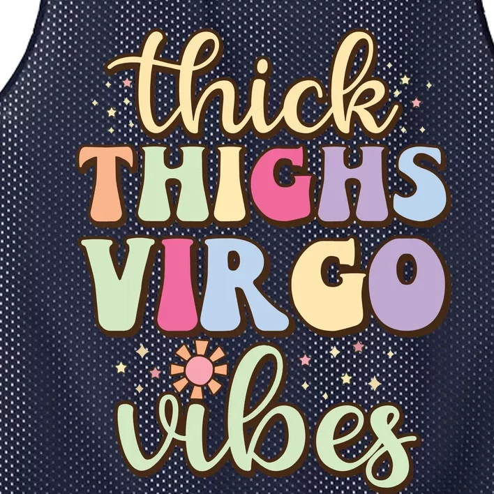 Thick Thighs Virgo Vibes August September Birthday Virgo Mesh Reversible Basketball Jersey Tank