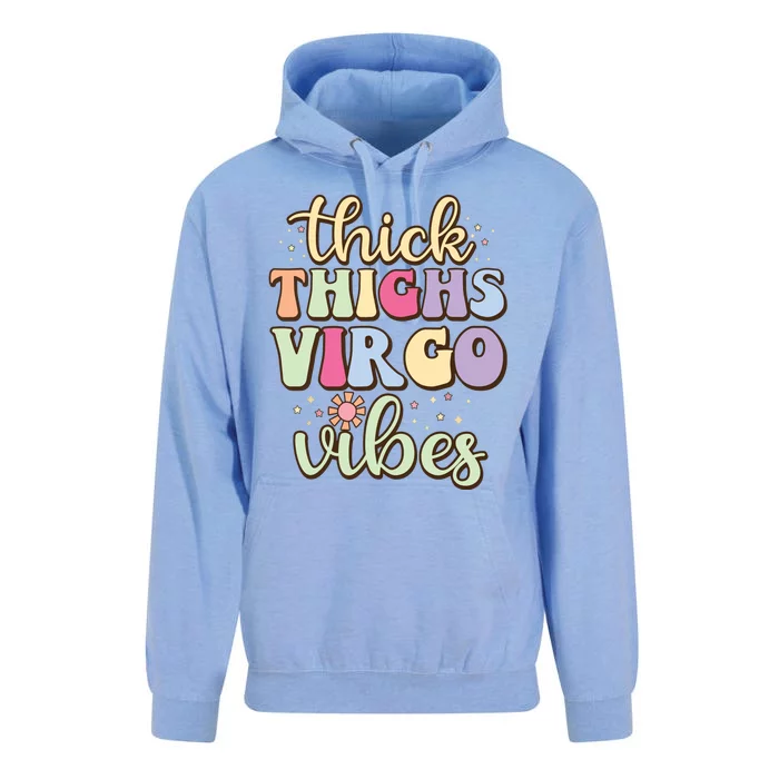 Thick Thighs Virgo Vibes August September Birthday Virgo Unisex Surf Hoodie