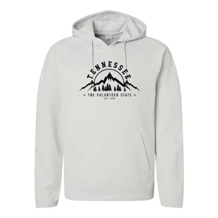 Tennessee The Volunteer State Est. 1796 Nashville Gift Performance Fleece Hoodie