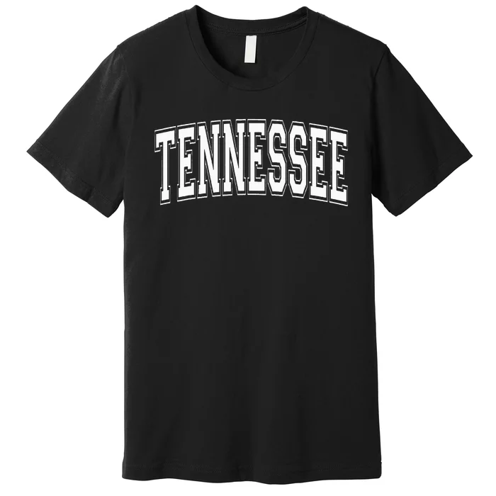 Tennessee Tn Vintage Style White Text Premium T-Shirt