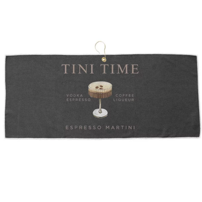 Tini Time Vodka Espresso Coffee Liqueur Espresso Martini Large Microfiber Waffle Golf Towel