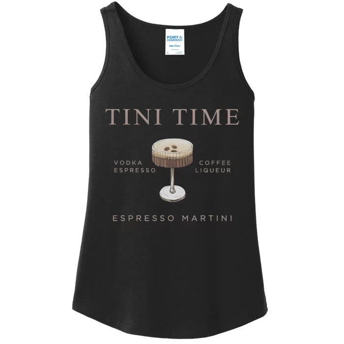 Tini Time Vodka Espresso Coffee Liqueur Espresso Martini Ladies Essential Tank