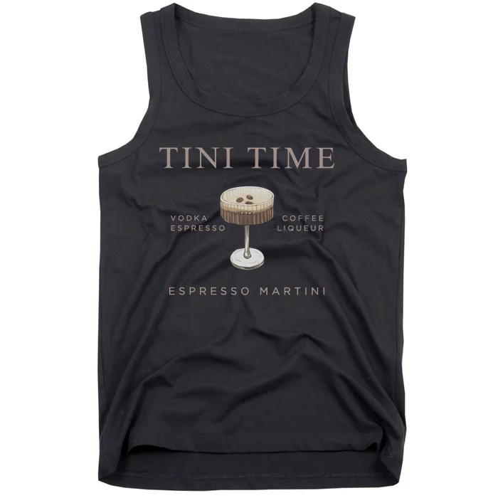 Tini Time Vodka Espresso Coffee Liqueur Espresso Martini Tank Top