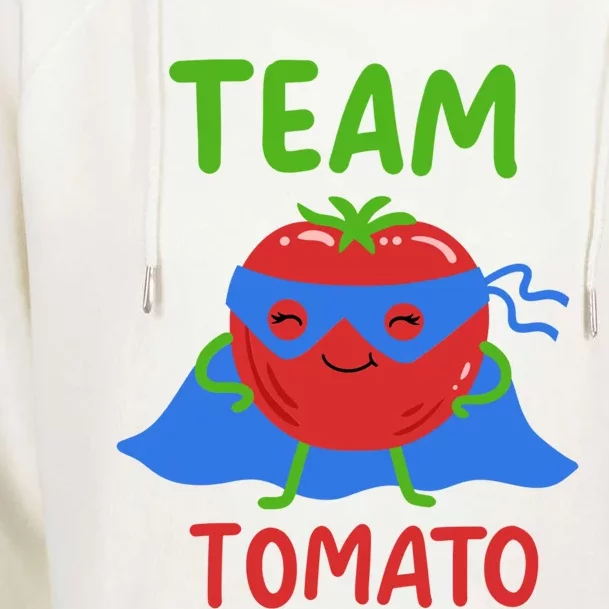 Team Tomato Vegan Power Superhero Veggie Vegetables Lover Meaningful Gift Womens Funnel Neck Pullover Hood