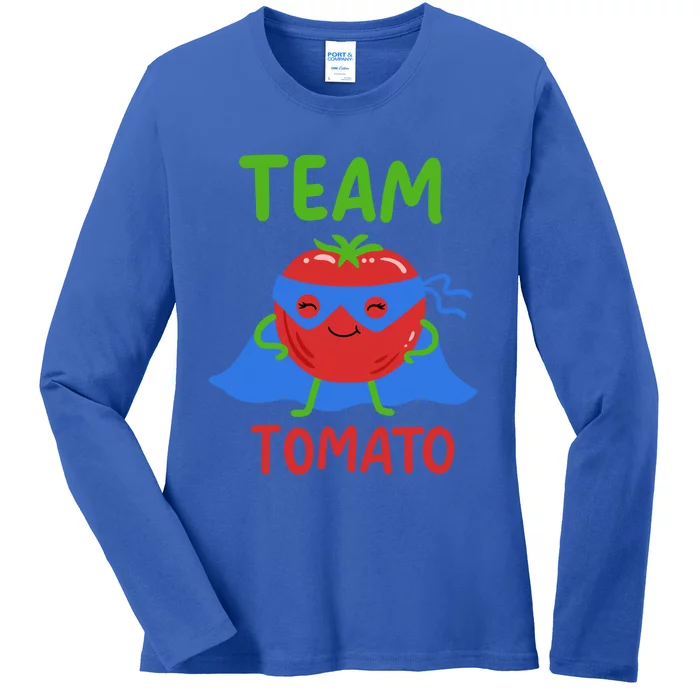 Team Tomato Vegan Power Superhero Veggie Vegetables Lover Meaningful Gift Ladies Long Sleeve Shirt