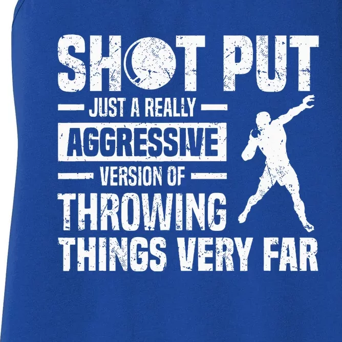 Throwing Things Very Far Track And Field Throwing Shot Put Women's Racerback Tank